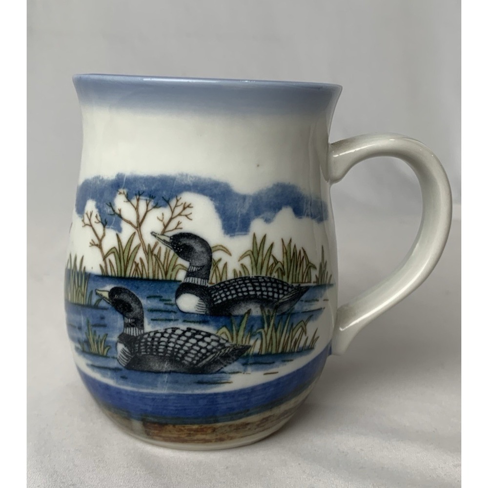 Otagiri Loon Mug Ceramic Vintage Japan Coffee Lake Nature